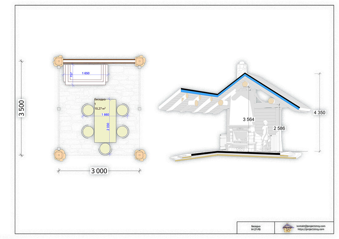 план беседки
