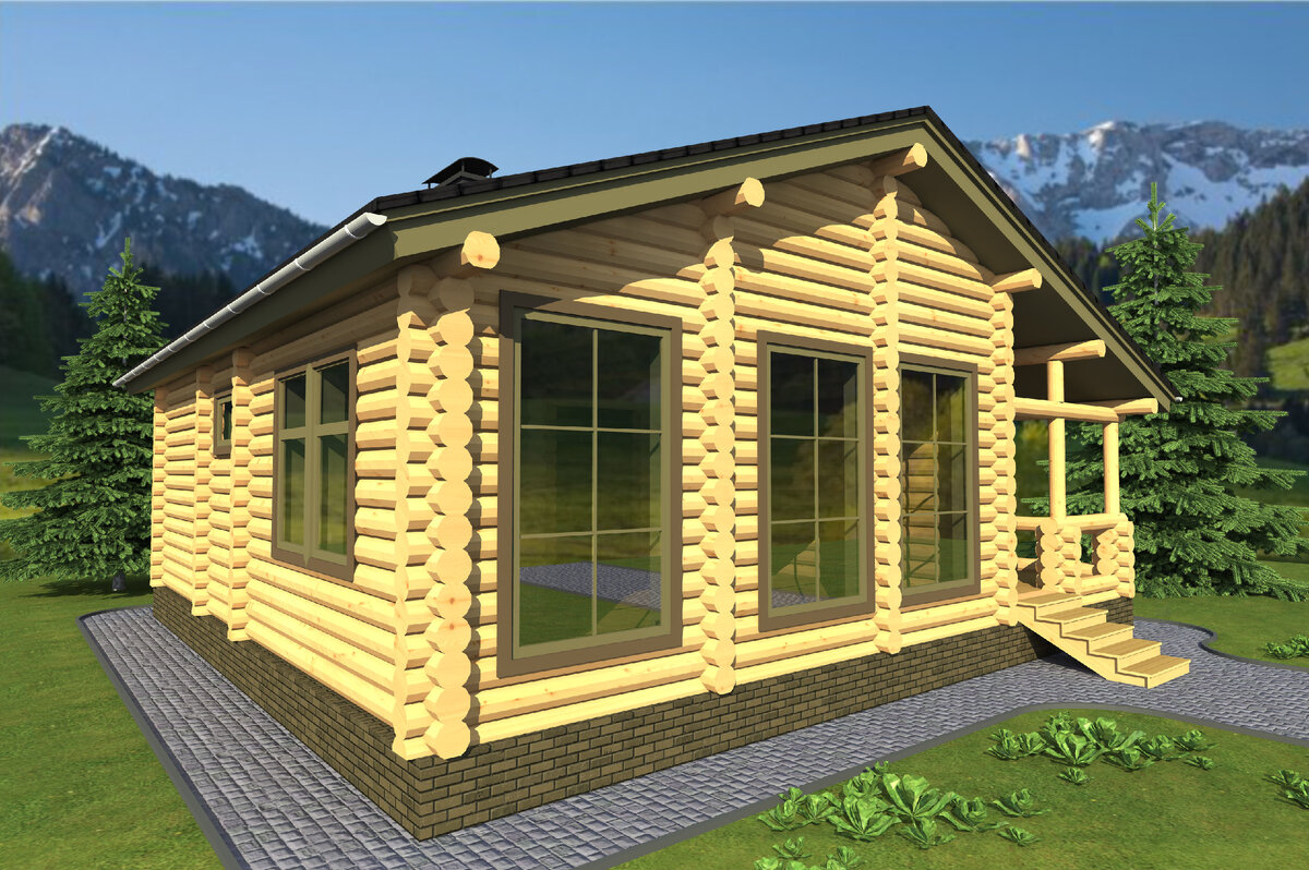 Дом из оцилиндрованного бревна