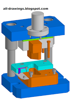 3D модель и чертежи штампа пробивки-вырубки пластины