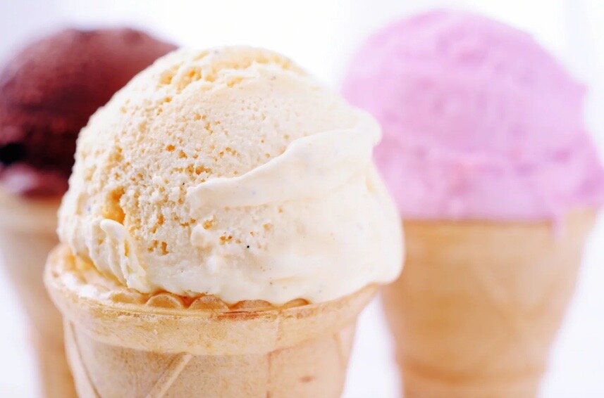 Ванильное мороженое.