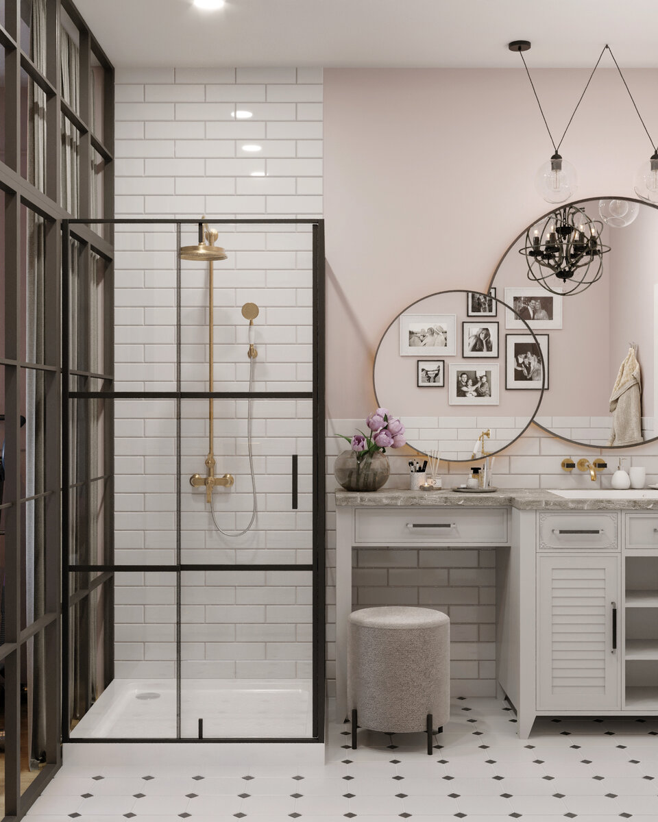 Проект ванной в квартире в ЖК Ботаника, Спб. Выполнен студией DesArch