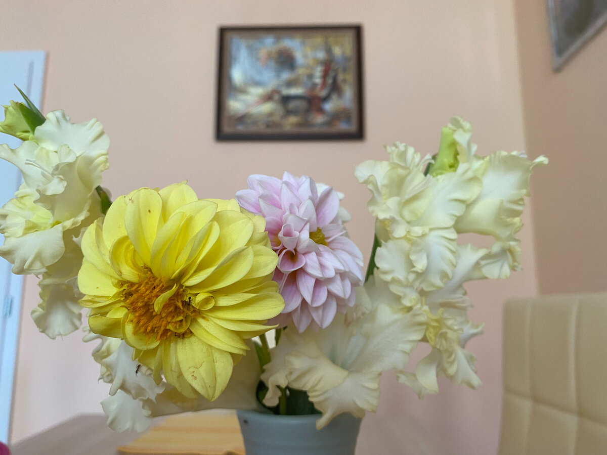 А можно сделать  и совместный букетик, но сейчас это происходит гораздо раньше 1 сентября... Фото автора