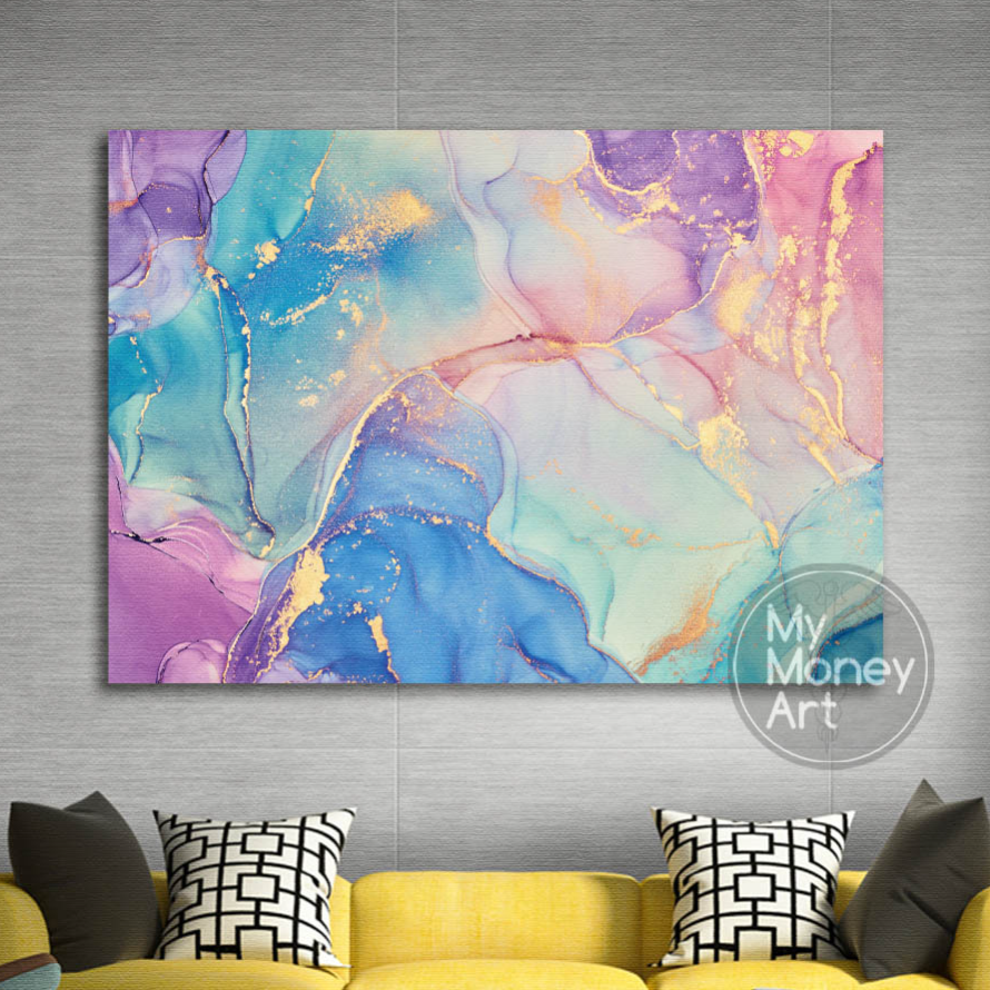 Картина в стиле абстракция «Весенние нотки». Источник: https://mymoneyart.ru/collection/spring-splashes/