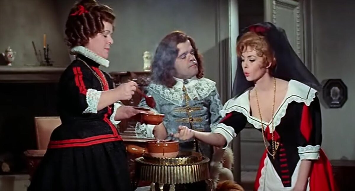 В романе "Анжелика" (авторы - Анн и Серж Голон), главная героиня строит свое дело, открыв заведение, где готовят шоколад / Кадр из фильма "Великолепная Анжелика". реж. Б. Бордери. 1965 г.