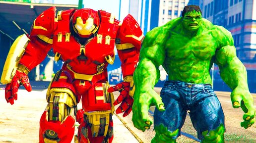 ХАЛК ПРОТИВ ХАЛКБАСТЕРА МСТИТЕЛИ ГТА 5 МОДЫ! HULKBUSTER VS HULK AVENGERS ОБЗОР МОДА GTA 5 ВИДЕО ИГРЫ