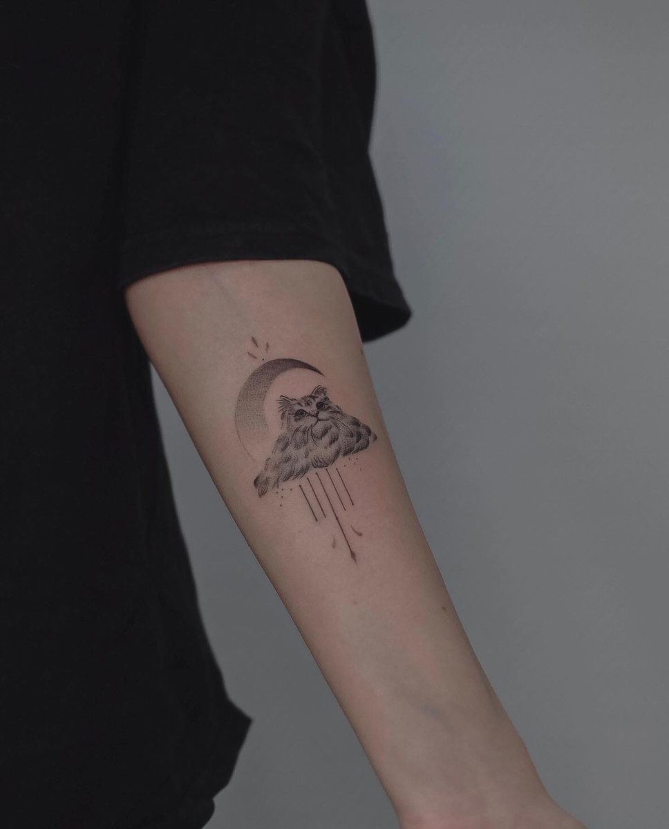 Милое "котоблако" от Алёны для POINT.tattoo