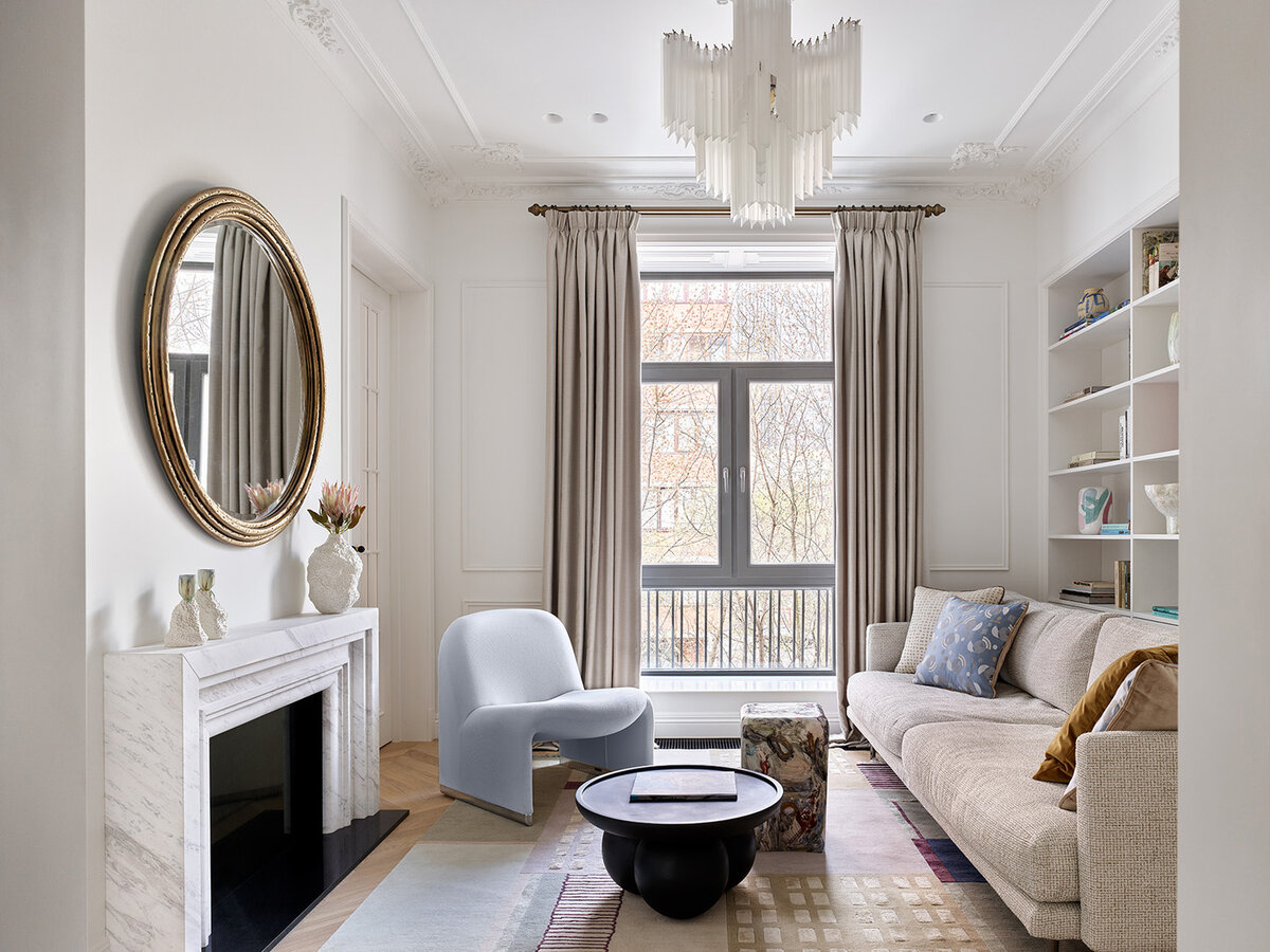 Московская квартира по дизайну бюро Elements Studio. Гостиная.