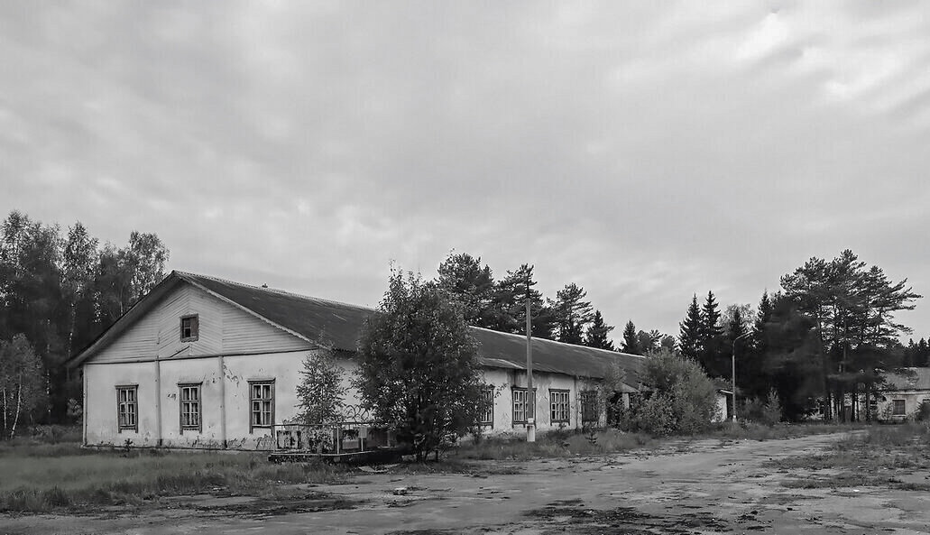 Деревянная щитовая казарма. Типовая  постройка для многих воинских частей Дальнего Востока того времени.