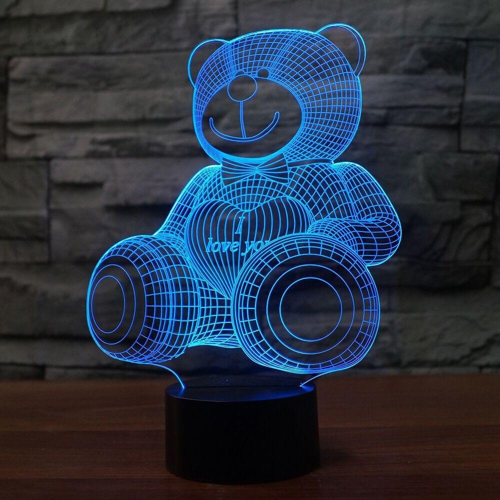 3 d светильник luminaria мишка