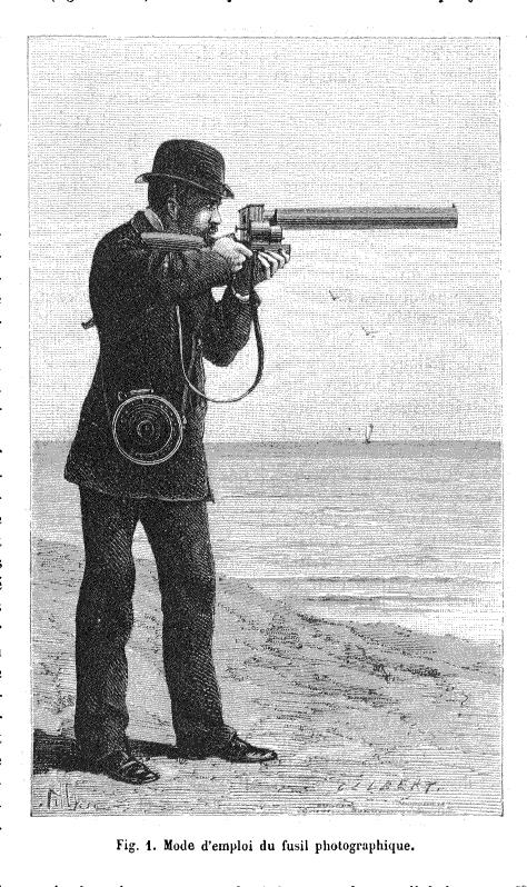 Видимо Этьен-Жюль Маре со своим фоторужьем