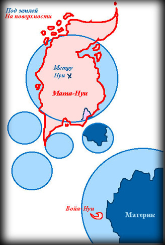 Сравнительное расположение объектов поверхностной и подземной областей.