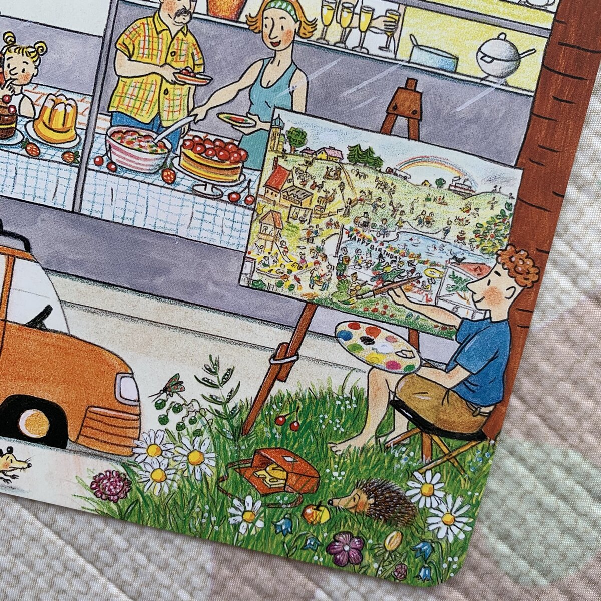 В "Летней книге" автор изобразила себя, рисующую пейзаж перед собой.