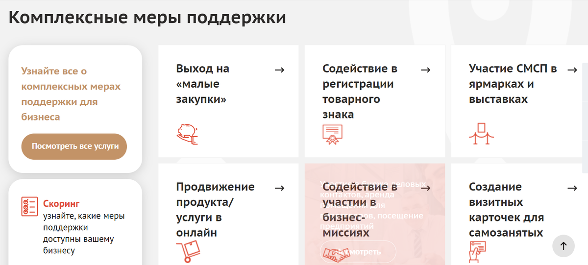 Скрин со страницы центра "Мой бизнес"