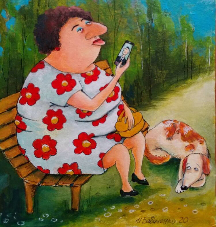 На фото: картина Ирины Бабиченко «Люба в видеочате» https://instagram.com/babichenko.i (с разрешения автора)