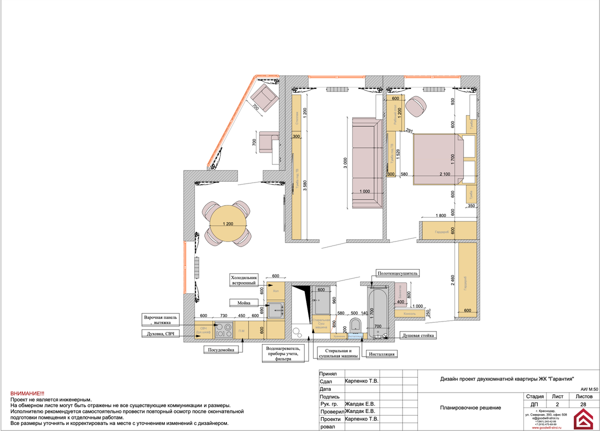 План расстановки мебели в квартире в ЖК Гарантия 