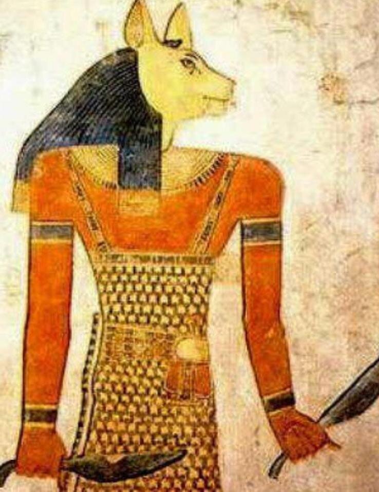 Богиня Бастет. Египетский рисунок