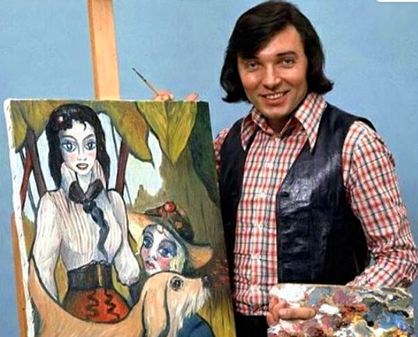 Карел Готт с одной из своих картин. Фото: Pinterest