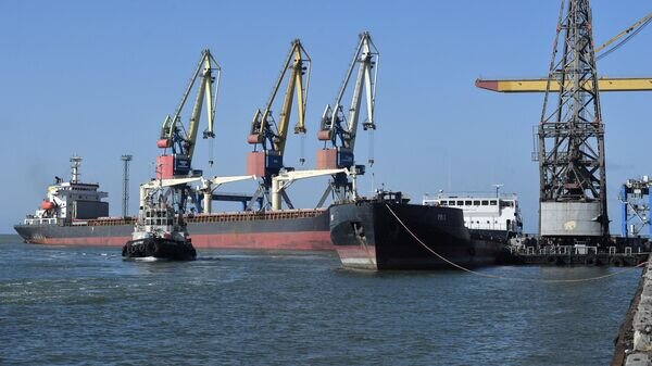    Сухогруз РМ-3 в акватории порта Мариуполя© РИА Новости / Константин Михальчевский