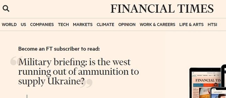 Скриншот статьи с сайта ft.com.