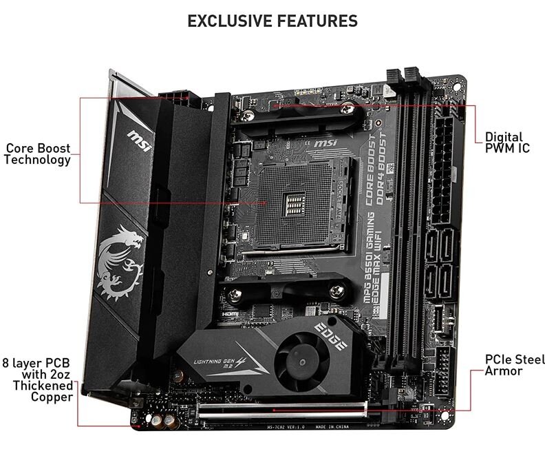 AM4 MSI MPG B550I GAMING EDGE MAX 