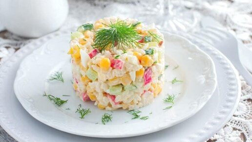 Салаты с крабовыми палочками и свежим огурцом