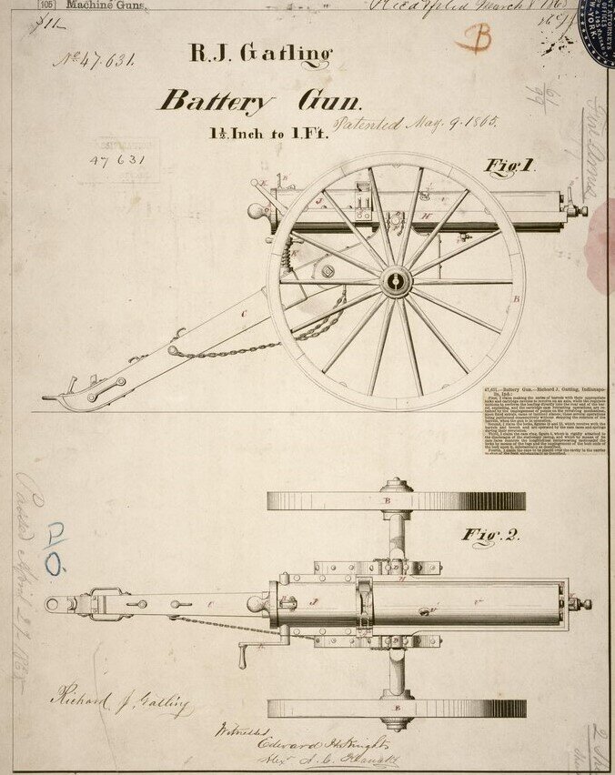 Батарейное орудие Гатлинга.