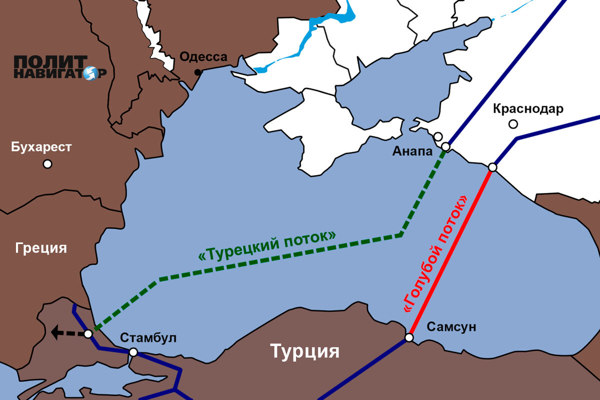 Турецкий поток на карте европы крупным планом