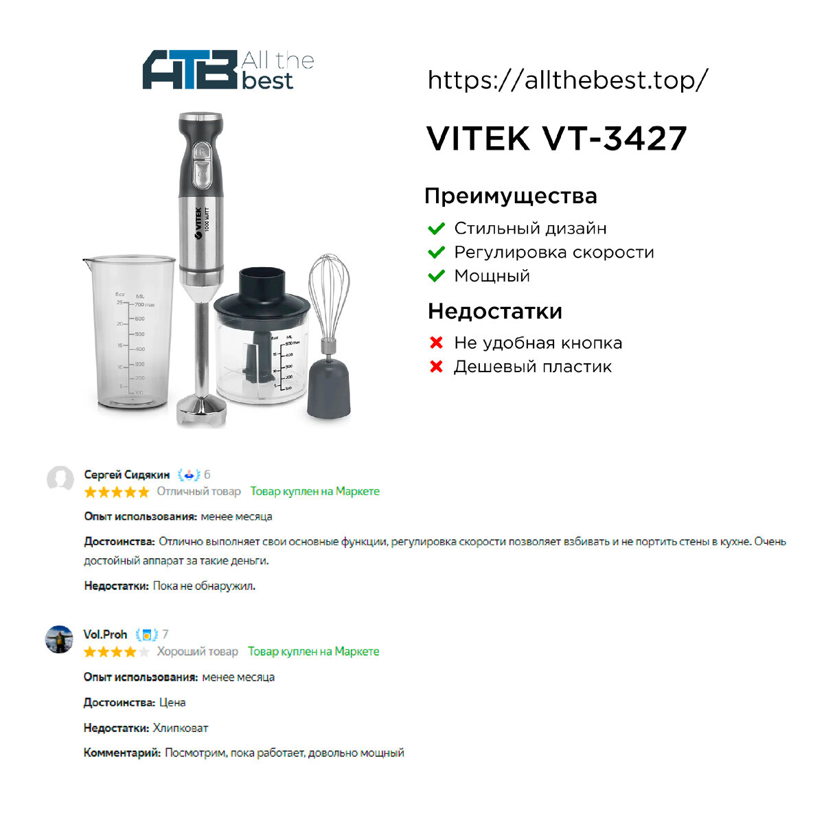 Блендер Vitek Graphite VT-3427