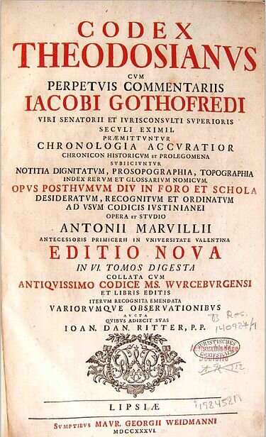 Кодекс Феодосия (лат. Codex Theodosianus) — первое официальное собрание законов Римской империи.