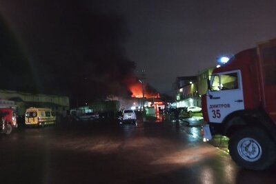    Пожар в нежилом здании в городском округе Дмитров © Сайт ГУ МЧС России по Московской области