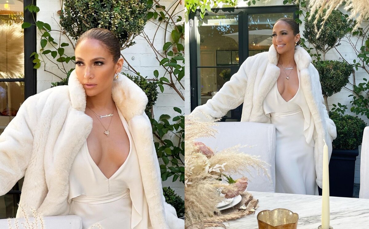    Дженнифер Лопес надела шикарное платье и милое ожерельеСоцсети Дженнифер Лопес