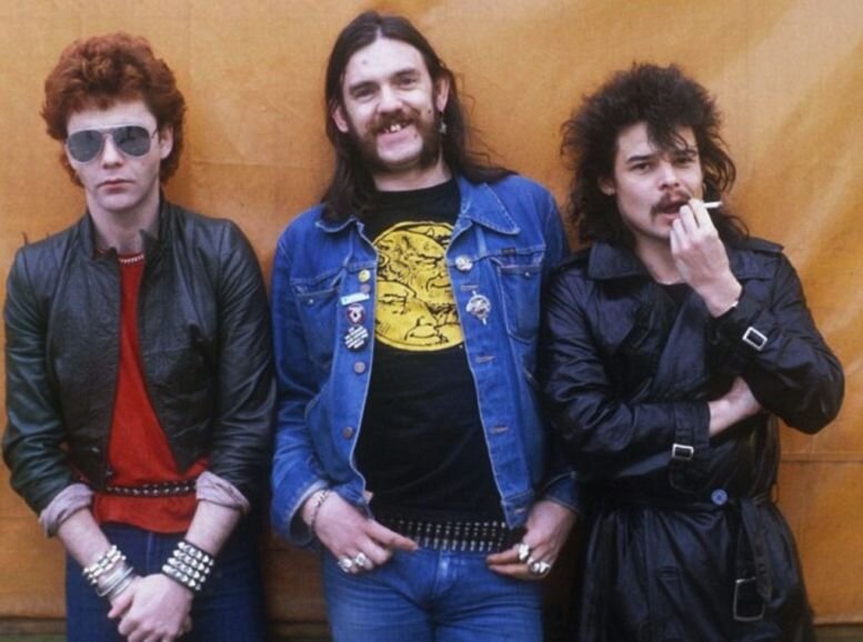 Motorhead в составе 1983 года: Брайан Робертсон, Лемми Килмистер, Фил Тэйлор