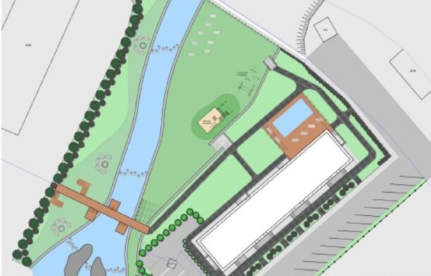 План ЖК с прудом и бассейном в Белокурихе