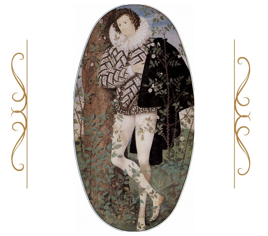 Портрет молодого человека среди роз, предположительно - Роберта Деверо, графа Эссекса, Николас Хиллиард, ок. 1588. (с) Из коллекции Виктории и Альберта