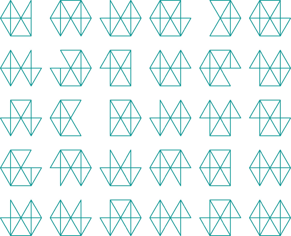 Найдите 2 одинаковые фигуры