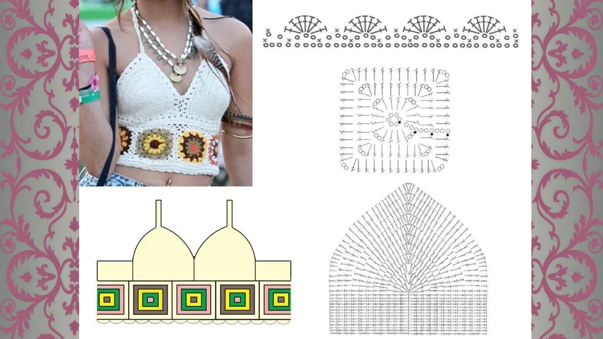 Схема вязания кроп топа