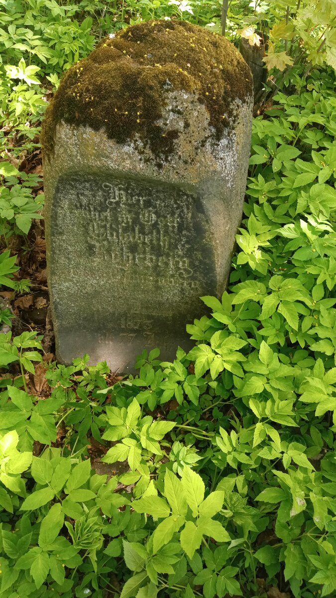 Вероятно, надгробие Елизаветы Богдановны Рерберг (урожд. Танненберг). Но точно можно будет сказать, когда очистим и прочитаем надпись