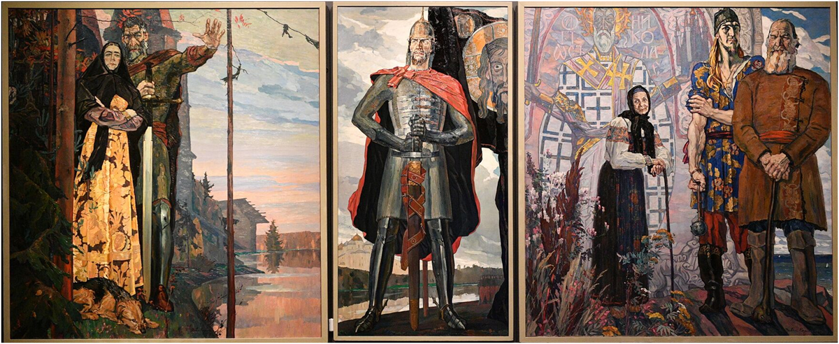 Трптих коровина александр невский. П корин триптих. П корин триптих. П. Павел дмитриевич корин.