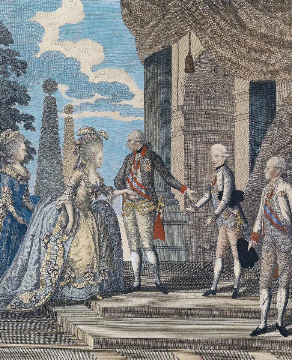 Император Иосиф II с будущим императором Францем II и его первой супругой Елизаветой Вильгельминой Вюртембергской