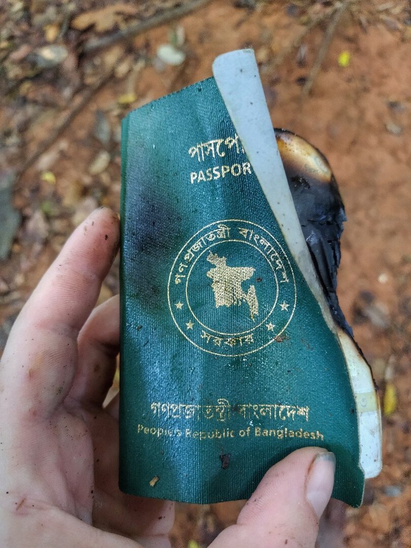 Сожженый паспорт Бангладеша 