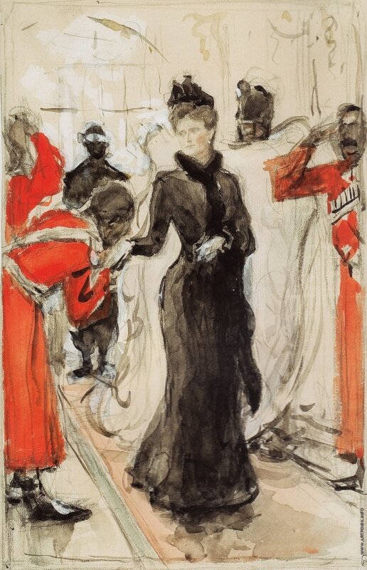 АСеров. Выход императрицы Александры Федоровны от заутрени