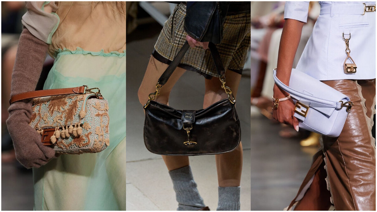 фото из Pinterest с показа Fendi и Miu Miu, коллаж составлен автором