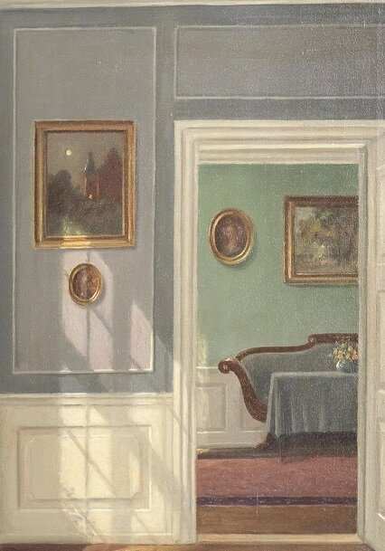 Hans Hilsoe, "Sunlit interior", 1923(фрагмент)