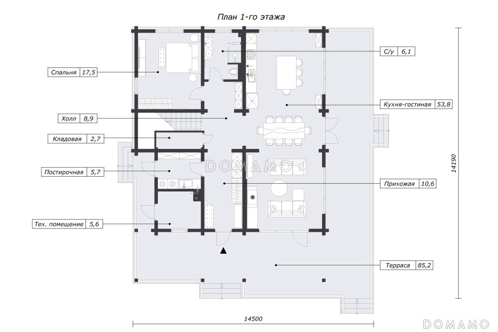 Планировка 1 этажа