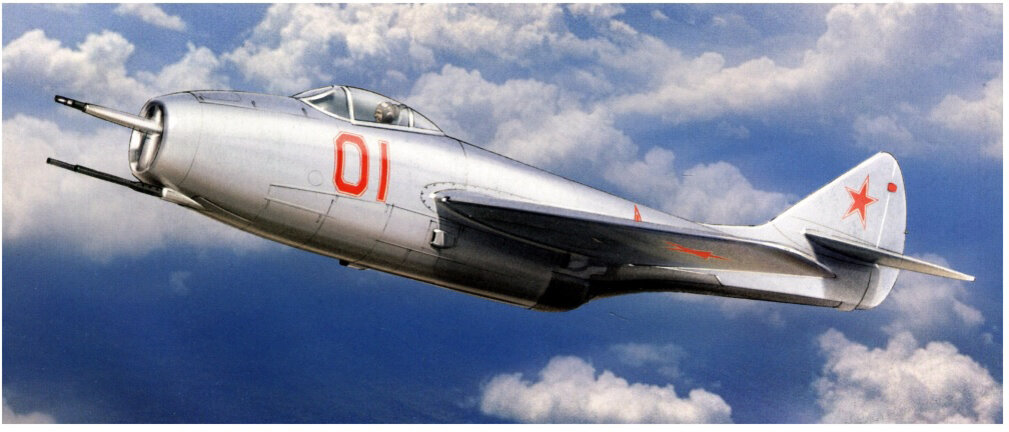 Рисунок фронтового истребителя МиГ-9. 