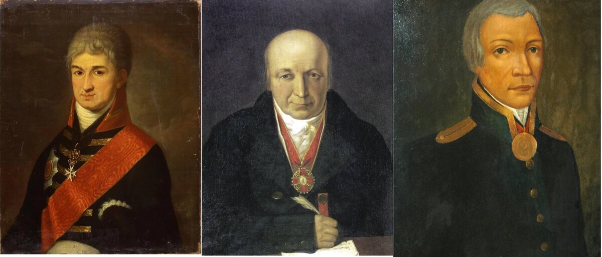 Николай Резанов, Александр Баранов, Иван Кусков.