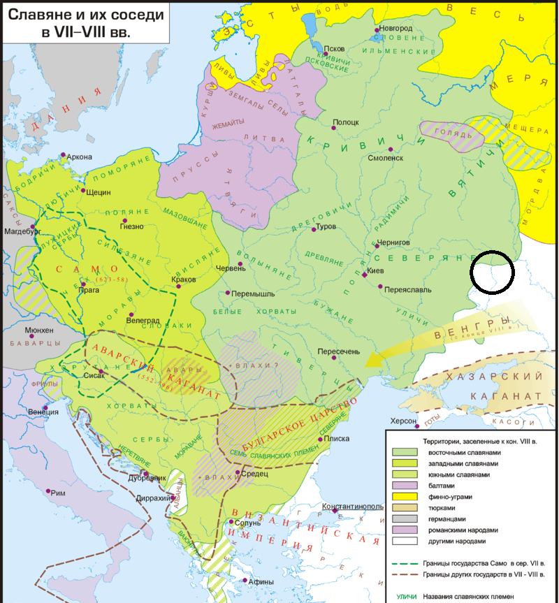 Расположение цивилизации Вантит на карте 7-8 века