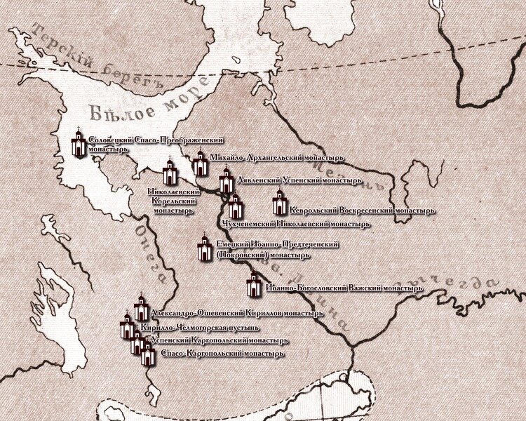 Карта монастырей россии