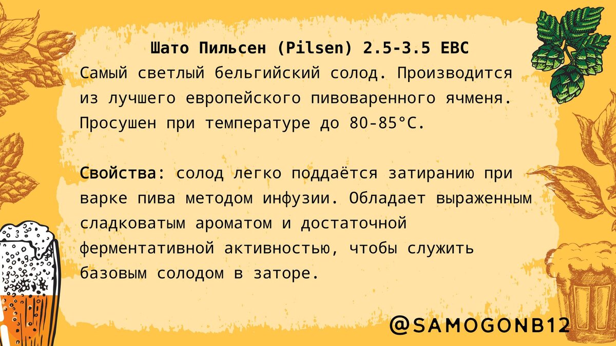 Шато Пильсен (Pilsen) 2.5-3.5 EBC.