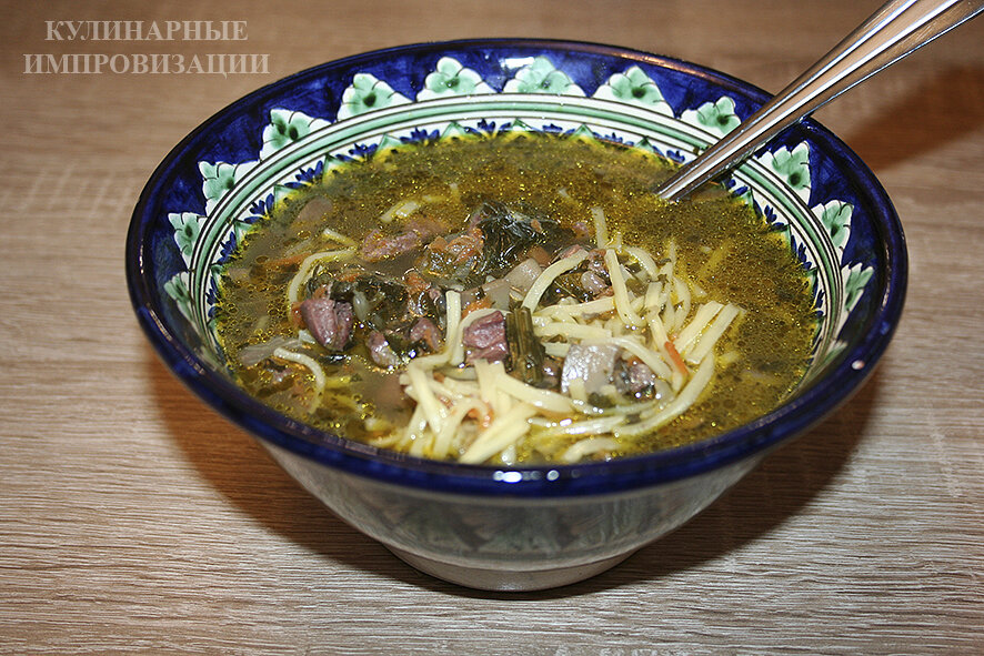 Готовый суп-лапша